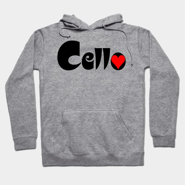 Cello Heart Text Hoodie by Barthol Graphics